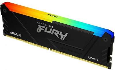 Память DIMM DDR4 64Gb (4х16Gb) PC25600 3200MHz CL16 1.2В Kingston FURY Beast Black RGB (KF432C16BB12AK4/64)