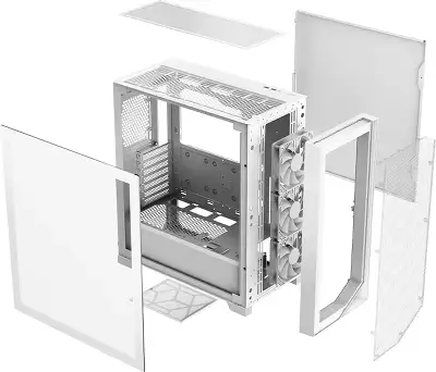 Корпус PcCooler C3D510 WH ARGB белый без БП ATX 5x120mm 5x140mm 2xUSB3.0 audio bott PSU