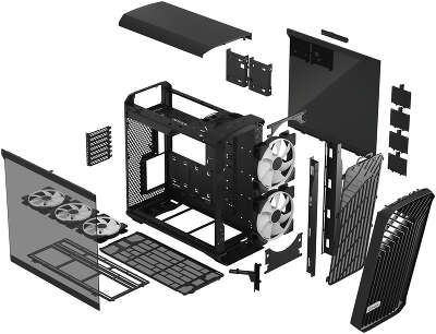 Корпус Fractal Design Torrent Black RGB TG Light Tint, черный, EATX, Без БП (FD-C-TOR1A-04)