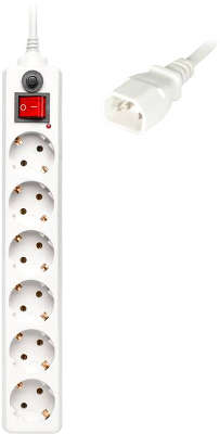 Сетевой фильтр Buro 600SH-1.8-UPS-W 6 розеток для UPS 1.8м, белый