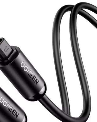 Аудиокабель UGREEN AV122 (70892) Toslink Optical Male To Male Audio Cable. Длина: 2 м. Цвет: черный
