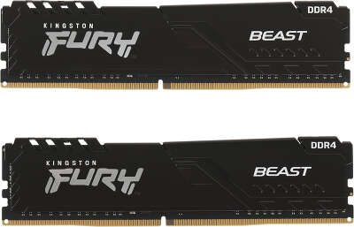 Память DDR4 2x16Gb 3200MHz Kingston KF432C16BBK2/32 Fury Beast Black RTL Gaming PC4-25600 CL16 DIMM 288-pin 1.35В single rank с радиатором Ret