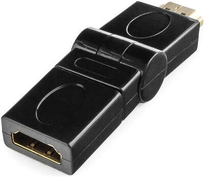 Переходник HDMI <-> HDMI Cablexpert A-HDMI-FFL2, 19F/19M, вращающийся на 180 град, золотые разъемы, пакет