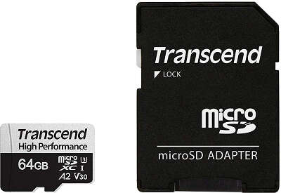 Карта памяти 64 Гб Micro SDXC Transcend Class 10 UHS-I U1 [TS64GUSD330S]