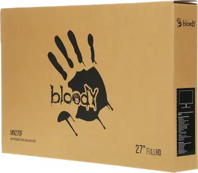 Монитор Bloody 27" MN270F черный IPS LED 1ms 16:9 HDMI M/M матовая 300cd 178гр/178гр 1920x1080 180Hz G-Sync DP FHD 4кг