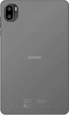 Планшет Digma Optima 8430E 4G T606 (1.6) RAM4Gb ROM64Gb 8" IPS 1280x800 4G Android 14 серый 5Mpix 2Mpix BT WiFi microSD 128Gb 4000mAh