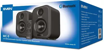 Акустическая система SVEN MC-5, серый (50 Вт, Bluetooth, RCA, OPT, USB, microSD, пульт)