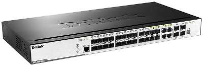 D-Link DGS-3000-28SC/A1A Управляемый L2 стекируемый коммутатор с 20 портами 100/1000Base-X SFP, 4 комбо-портами 100/1000Base-T/SFP и 4 портами 10GBase-X SFP+