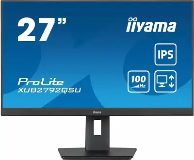 Монитор Iiyama 27" ProLite XUB2792QSU-B6 черный IPS LED 0.4ms 16:9 HDMI M/M матовая HAS Piv 250cd 178гр/178гр 2560x1440 100Hz DP Quad HD 2K (1440p) USB 6.1кг