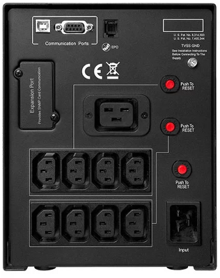 Источник бесперебойного питания CyberPower PR3000ELCDSL Line-Interactive 3000VA/2700W USB/RS-232/EPO/SNMPslot (8 IEC С13, 1 IEC C19)