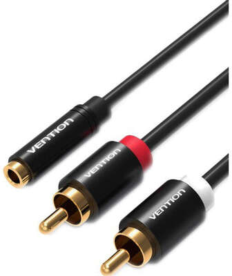 Кабель Vention 2RCA(m)/mini jack 3.5 mm(f) - 1 м (VAB-R01-S100)