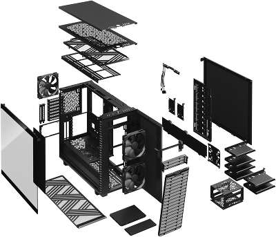 Корпус Fractal Design Define 7 Dark Tempered Glass, черный/серый, E-ATX, Без БП (FD-C-DEF7A-03)