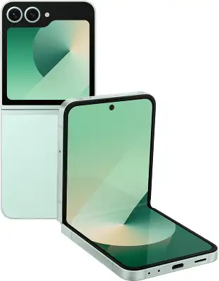 Смартфон Samsung SM-F741B Galaxy Z Flip 6 512Gb 12Gb мятный раскладной 3G 4G 1Sim 6.7" 1080x2640 Android 14 50Mpix 802.11 a/b/g/n/ac/ax NFC GPS GSM900/1800 GSM1900 Protect
