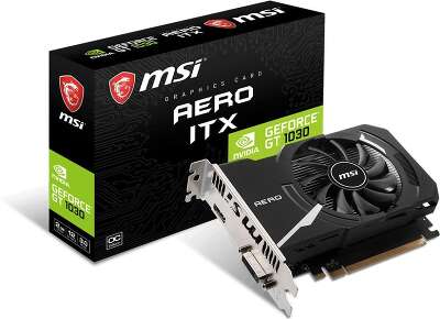 Видеокарта MSI PCI-E 3.0 GT 1030 AERO ITX 2GD4 OC NVIDIA GeForce GT 1030 2Gb 64bit DDR4 1189/2100 HDMIx1 HDCP Ret