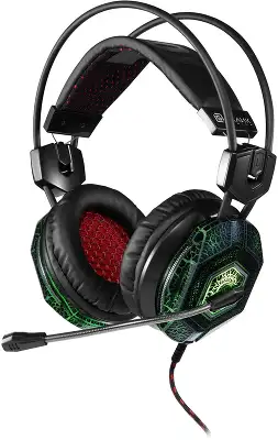 Наушники с микрофоном Оклик HS-L500G TOXIC черный 2.2м мониторные оголовье (472656)