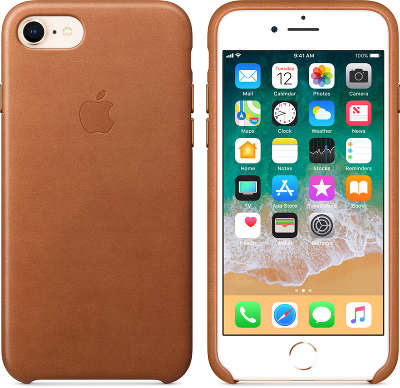 Кожаный чехол для iPhone 7/8 Apple Leather Case, Saddle Brown [MQH72ZM/A]