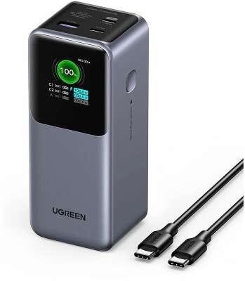 Внешний аккумулятор UGREEN PB721 (35524B) 20000mAh 130W Fast Charging Power Bank. Цвет: серый