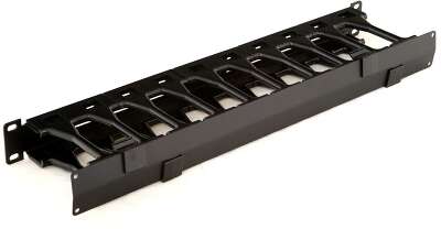 Органайзер Hyperline CMF-1U-FPL106-MCOV-RAL9005 Кабельный организатор с крышкой, глубина 106 мм, 19