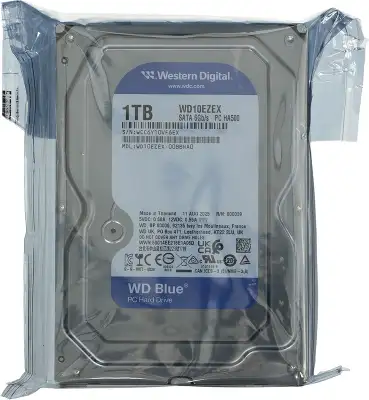 Жесткий диск WD SATA-III 1TB WD10EZEX Desktop Caviar Blue (7200rpm) 64Mb 3.5