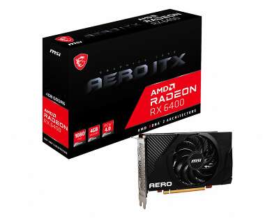 Видеокарта MSI AMD Radeon RX 6400 AERO ITX 4G 4Gb DDR6 PCI-E HDMI, DP