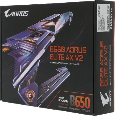 Материнская плата Gigabyte B650 A ELITE AX V2 Socket AM5 AMD B650 4xDDR5 ATX AC`97 8ch(7.1) 2.5Gg RAID+HDMI+DP