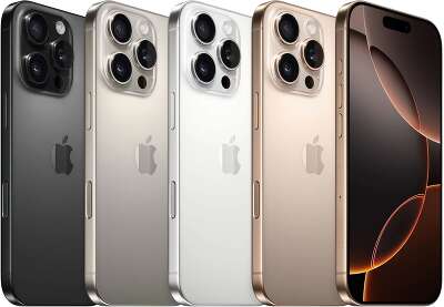 Смартфон Apple A3292 iPhone 16 Pro 256Gb титан моноблок 3G 4G 1Sim 6.3" 1206x2622 iOS 18 48Mpix 802.11 a/b/g/n/ac/ax/be NFC GPS Protect