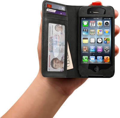 Чехол кожаный для iPhone 4/4S Twelve South BookBook, черный [12-1206]