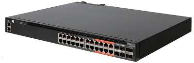 Коммутатор Edge-corE 4610-30P-O-AC-F Edge-corE AS4610-30P, 24-Port GE RJ45 port PoE+, last 8 ports Ultra-PoE, 960W PoE Bugdet, 4x10G SFP+, 2 port 20G QSFP+ for stacking, Broadcom Helix 4, Dual-core ARM Cortex A9 1GHz, dual 110-230VAC 600W hot-swappable PS