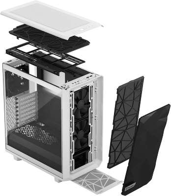 Корпус Fractal Design Meshify 2 Compact Clear Tempered Glass, белый, ATX, Без БП (FD-C-MES2C-05)