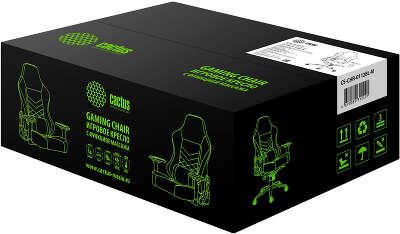 Кресло игровое Cactus CS-CHR-0112BL-M с вибромассажем черный экокожа с подголов. крестов. черный