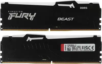 Набор памяти DDR5 DIMM 2x8Gb DDR5600 Kingston Fury Beast Black RGB (KF556C40BBAK2-16)