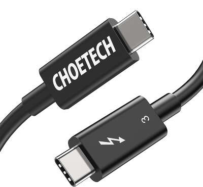 Кабель CHOETECH USB-C Thunderbolt 3 Certified, 0.8 м, Black [A3009]