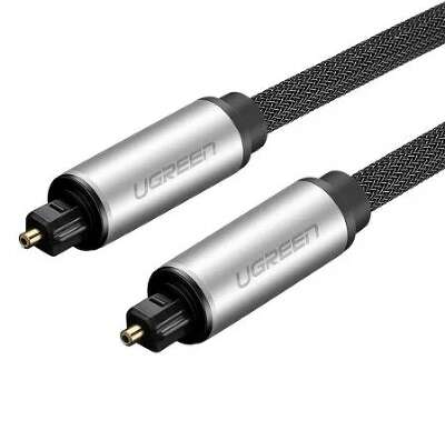Кабель UGREEN AV108 (10540) Toslink Optical Male To Male Audio Cable. Длина: 2м. Цвет: серебристо-черный