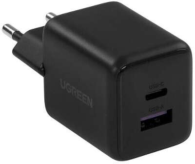 Сетевое зарядное устройство UGREEN X516 (55539) 30W 2-Port USB-C&USB-A GaN Fast Charger EU. Цвет: серый