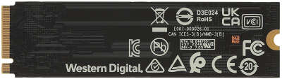 Накопитель SSD WD PCIe 4.0 x4 2TB WDS200T3X0E Black SN770 M.2 2280