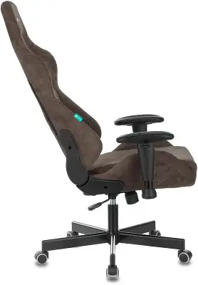 Кресло игровое Zombie VIKING KNIGHT Fabric темно-коричневый Light-10 с подголов. крестов. металл