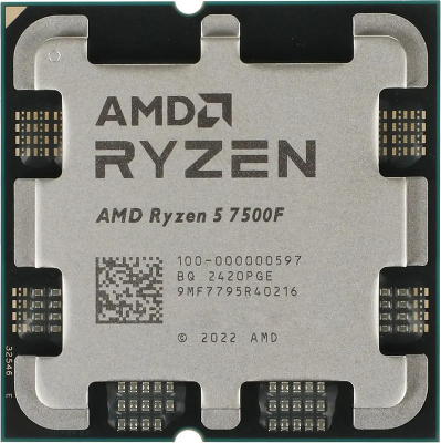 Процессор/ CPU AM5 AMD Ryzen 5 7500F (6C/12T, 3.7/5 GHz, 32MB, 65W) OEM
