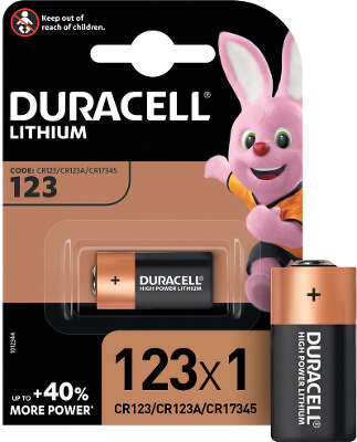 Элемент питания DURACELL CR123A HIGH POWER LITHIUM (1 шт в блистере)