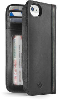 Чехол кожаный для iPhone 5/5S/SE Twelve South BookBook, чёрный [12-1233]