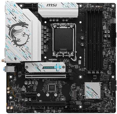 Материнская плата MSI B760M GAMING PLUS WIFI DDR4 B760, LGA1700, 4*DDR4, 5*PCIEx16, 2*M.2, 2*TypeC, 2*USB3.2Gen2, 2*USB3.2Gen1, 8*USB2.0, 4*SATA3.0, 2.5G, DP, HDMI, ATX, RTL