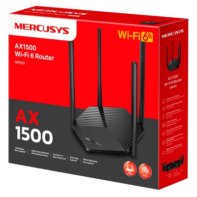 маршрутизатор Mercusys MR60X, AX1500 Dual-Band Wi-Fi 6 Router