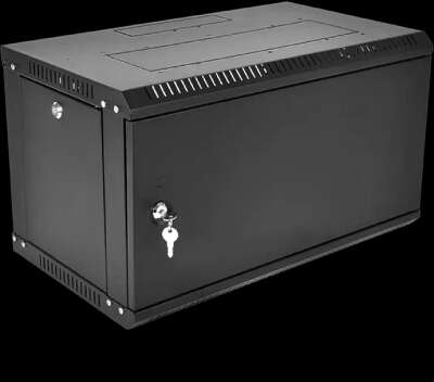 ЦМО Шкаф телекоммуникационный настенный разборный ЭКОНОМ 6U (600 x 350) дверь металл, цвет черный (ШРН-Э-6.350.1-9005)