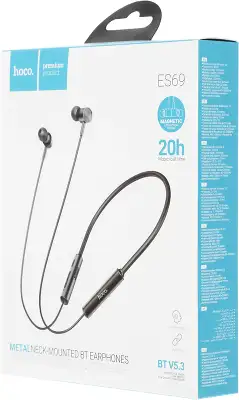 Гарнитура внутриканальные Hoco ES69 черный беспроводные bluetooth шейный обод
