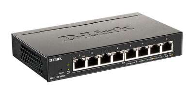 Коммутатор D-Link DGS-1100-08PV2/A3A 8 портов (8x 1Gbs PoE, настраиваемый L2) (DGS-1100-08PV2/A3A)