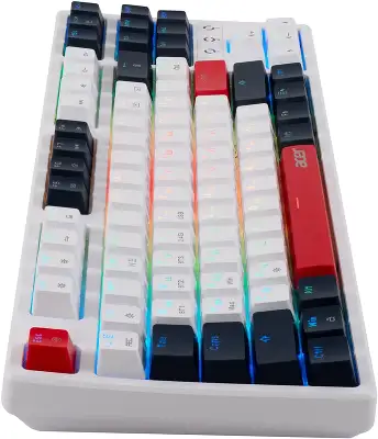 Клавиатура Acer OKR302 механическая белый USB беспроводная BT/Radio Multimedia for gamer для ноутбука LED (ZL.KBDEE.016)