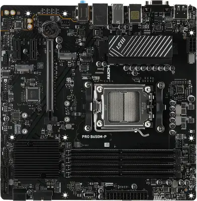 Материнская плата MSI PRO B650M-P Socket AM5 AMD B650 4xDDR5 mATX AC`97 8ch(7.1) 2.5Gg RAID+VGA+HDMI+DP