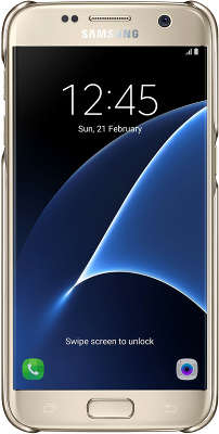 Чехол-накладка Samsung для Samsung Galaxy S7 Clear Cover золотистый/прозрачный (EF-QG930CFEGRU)