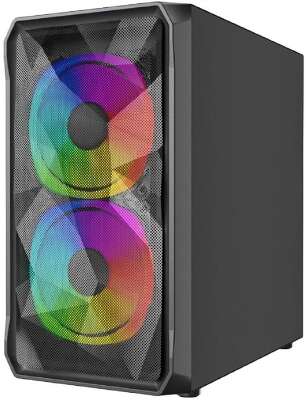 Powercase Mistral Micro A3B ARGB, Tempered Glass, 2x 140mm ARGB PWM+1x 120mm ARGB PWM, чёрный, mATX  (CMMAB-A3)
