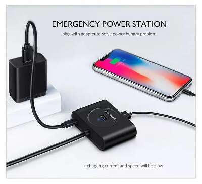 Хаб UGREEN CR113 (20291) USB 3.0 Hub. Длина 1 м. Цвет: черный