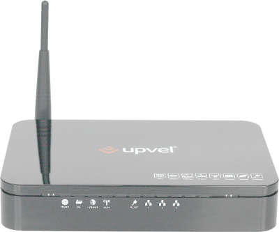 Роутер Upvel UR-203AWP ADSL2+ PowerLine Wi-Fi 802.11g 54 Мбит/с IP-TV, антенна 2 дБи